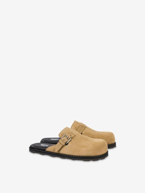 Moschino SUEDE SABOT WITH STRAP