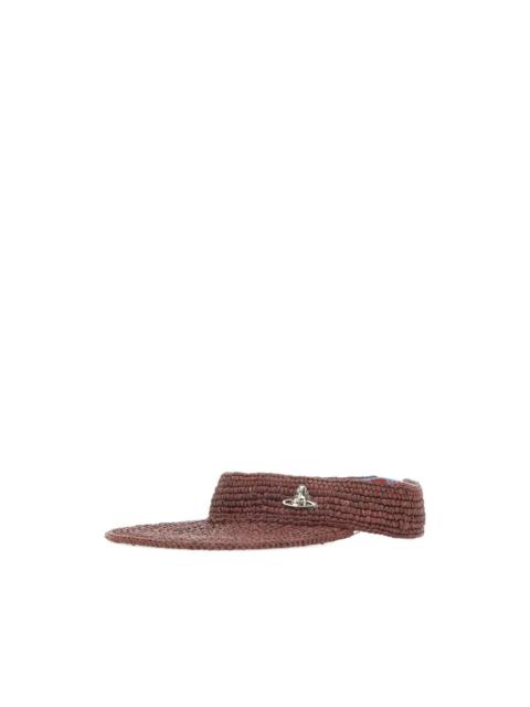 Vivienne Westwood Orb woven raffia visor