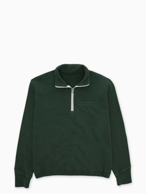 FORTELA FORTELA PRINCETON BRUSHED JERSEY SWEATSHIRT ZIPPER BOTTLE GREEN