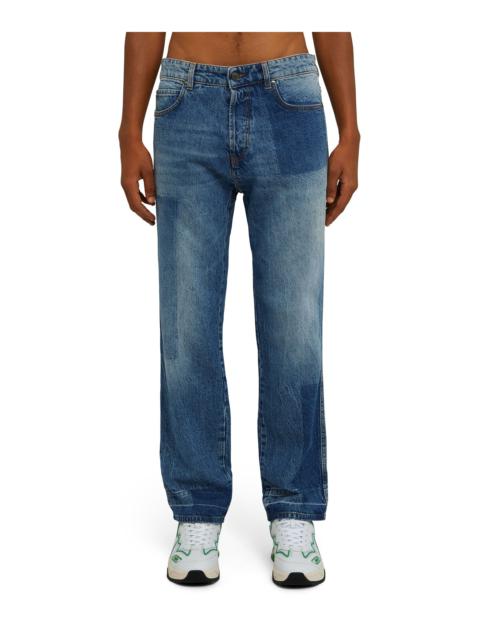 MSGM Straight-leg jeans with reserve patchwork