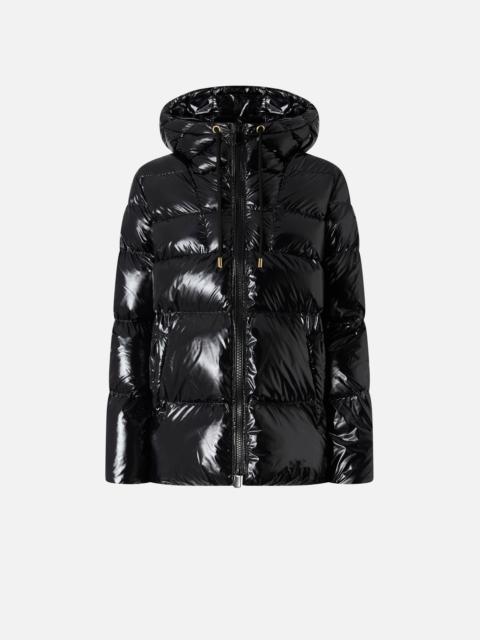 PINKO HOODED CRYSTAL NYLON DOWN JACKET