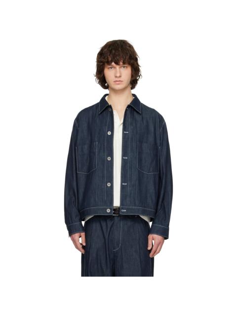 SOLID HOMME Navy Japanese Denim Trucker Jacket