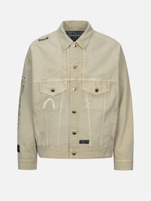 EVISU Logo Embroidery Garment Dye Fashion fit Jacket