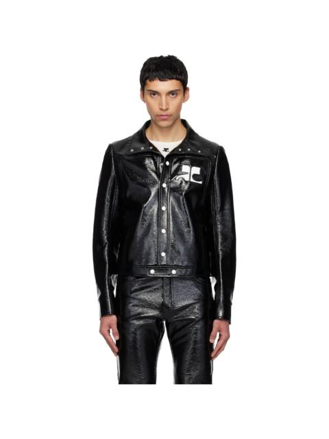 courrèges Black Reedition Vinyl Jacket