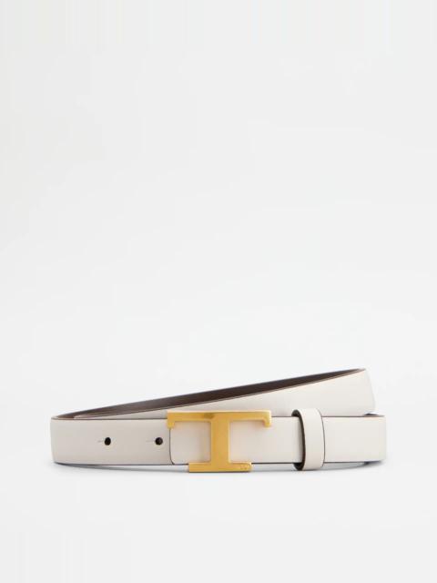 Tod's TIMELESS REVERSIBLE BELT IN LEATHER - BROWN, GREY