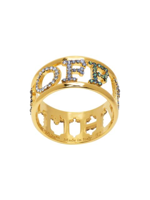 Gold Logo Pavé Ring