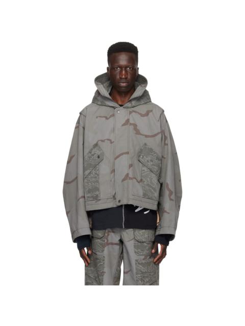 Marine Serre Green Regenerated Camo Jacket