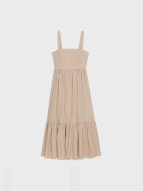 Tiered Sleeveless Dress in Cotton-Blend