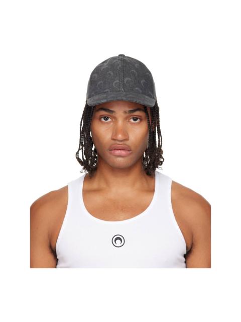 Marine Serre Gray Moon Laser Denim Baseball Cap
