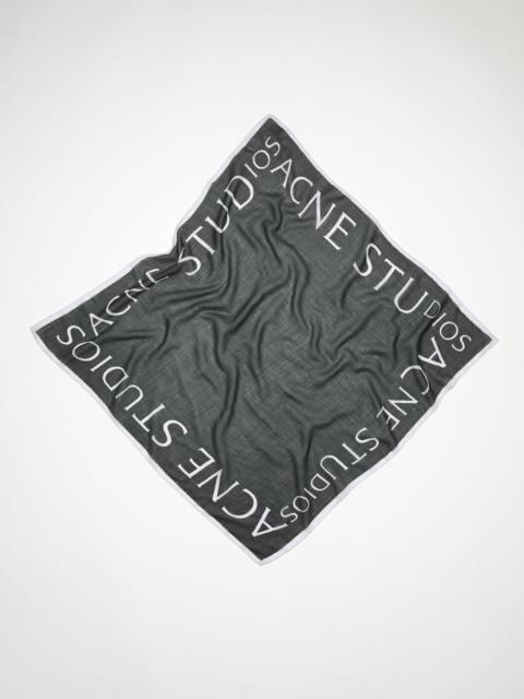 Logo wool square scarf - Carbon grey