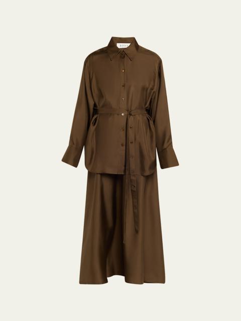 RÓHE Long-Sleeve Silk Shirtdress