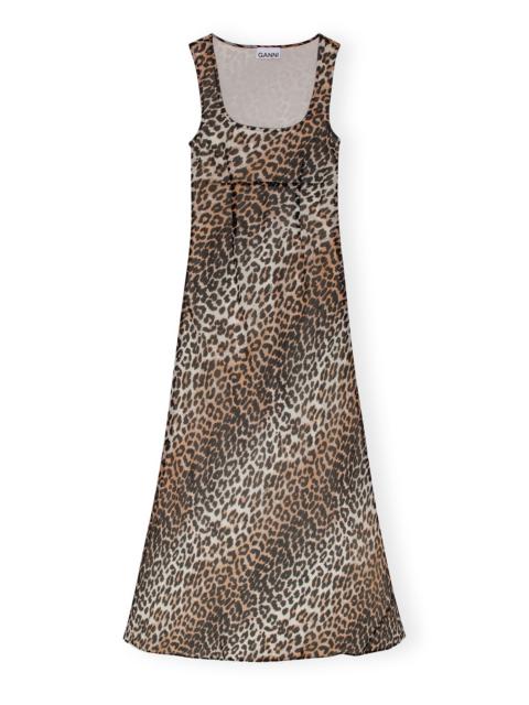 LEOPARD PRINTED CHIFFON MAXI DRESS