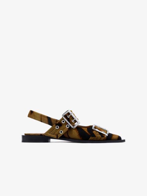 GANNI ZEBRA FEMININE BUCKLE BALLERINAS