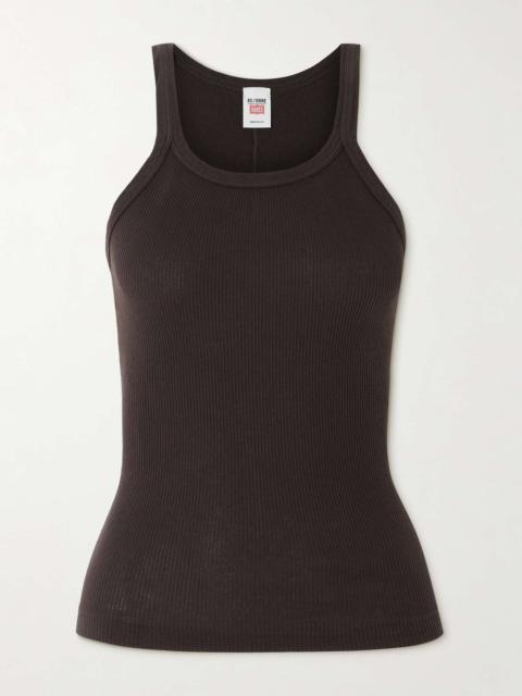 Ribbed cotton-jersey tank