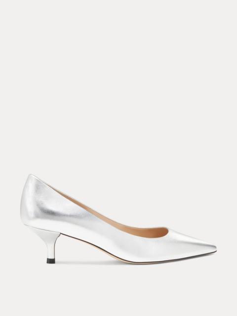 Stuart Weitzman Stuart Metallic 가죽 Kitten-Heel 펌프