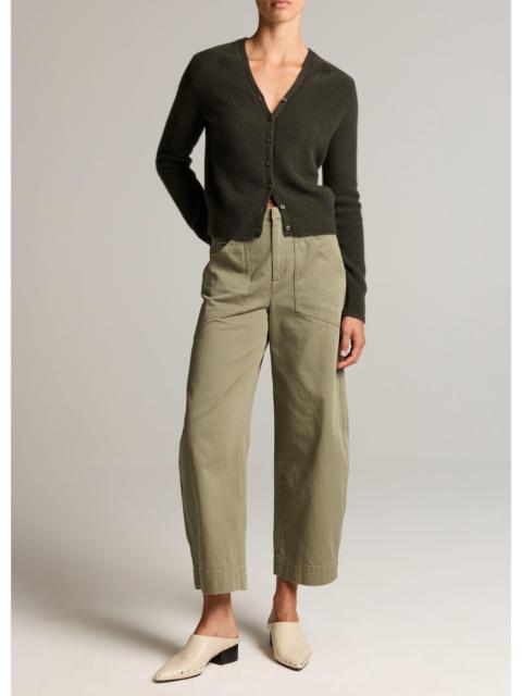 Vince Washed Cotton Twill Mid-Rise Utility Pant