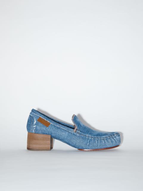 Heeled denim loafers - Blue