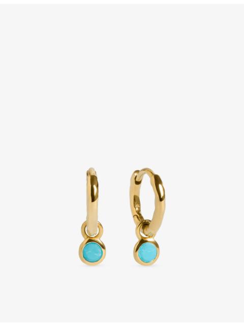 MONICA VINADER December Birthstone 18ct Yellow-Gold Vermeil and Turquoise Huggie Earrings
