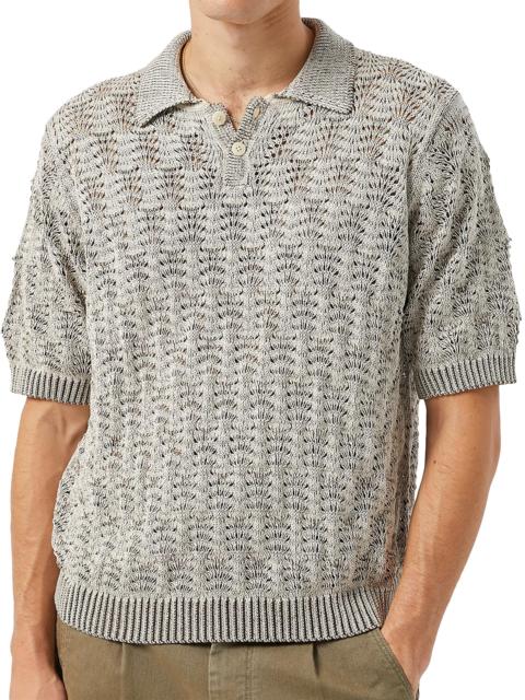 Corridor Men's Textured Polo Sweater - Natural