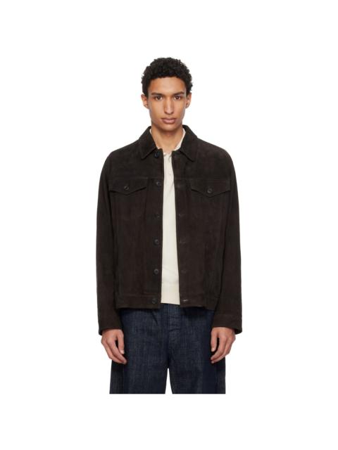 BOSS Brown Regular Fit Nappalan Suede Jacket