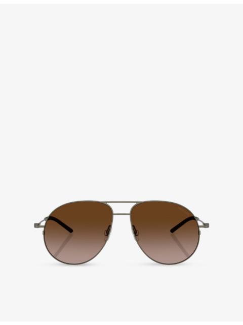 Moncler ME4002 Flyze Pilot-Frame Steel Sunglasses
