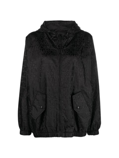 Moschino logo-print hooded jacket