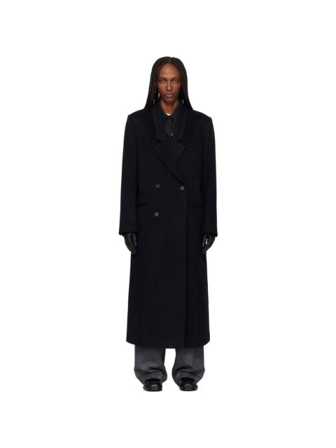 Tonywack Black Tailored Double-Breasted Maxi Coat