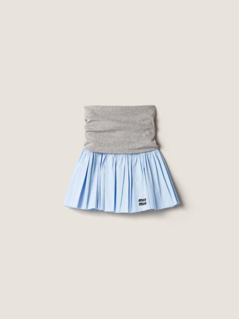 Miu Miu Jersey and poplin skirt