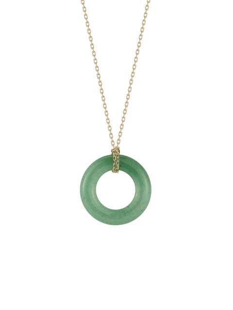 MATEO 14K Yellow Gold Jade Donut Necklace lime green