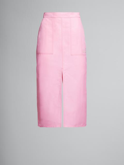 Marni PINK SKIRT IN TECHNICAL COTTON-LINEN