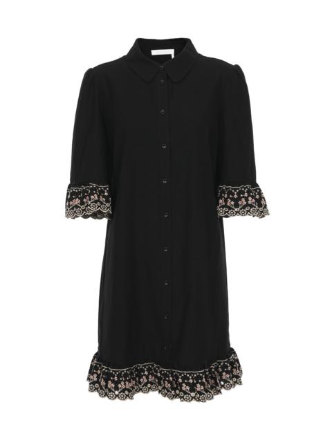 See by Chloé EMBELLISHED SHIRT DRESS
