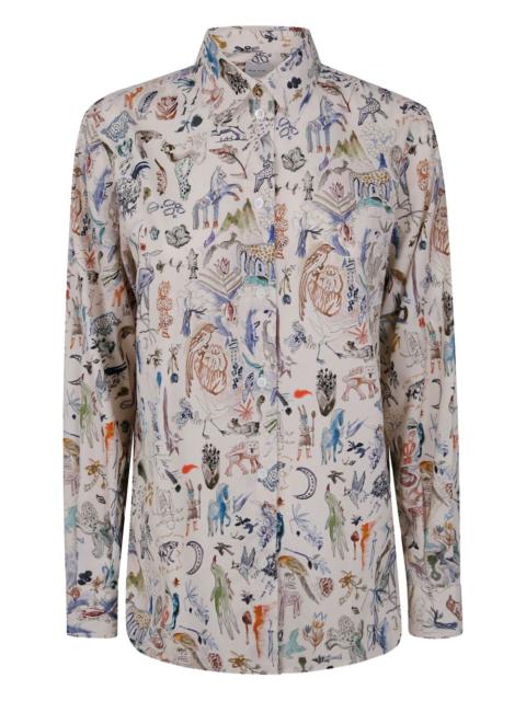 Paul Smith Little Beasts-print cotton shirt