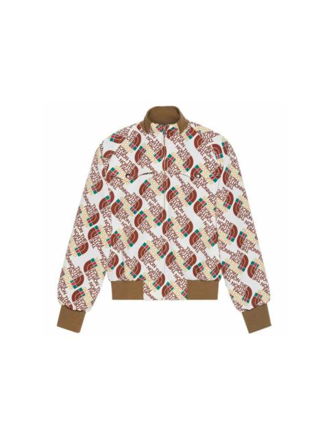 GUCCI Gucci x The North Face Web Print Technical Jersey Jacket Brown/Beige