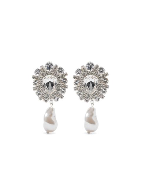 crystal-embellished clip-on earrings