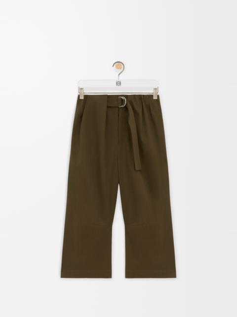 Loewe Cropped belted trousers in cotton and silk