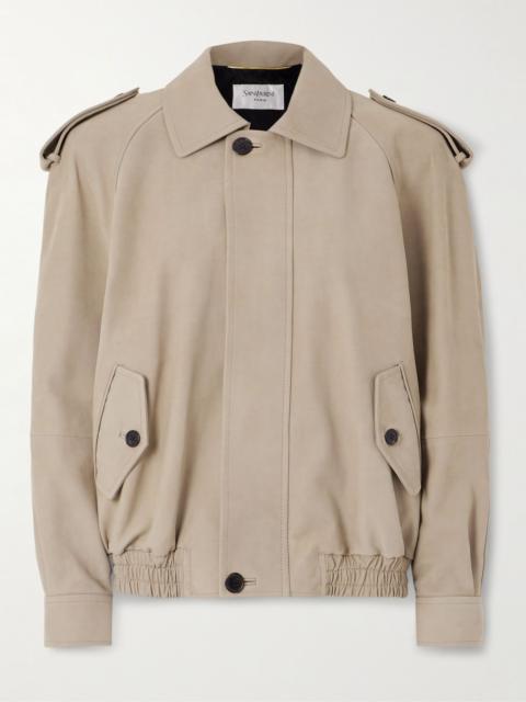 SAINT LAURENT Nubuck jacket Light gray