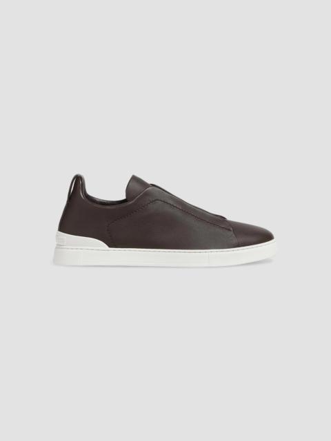 ZEGNA Men's Triple Stitch Secondskin Sneakers - Brown