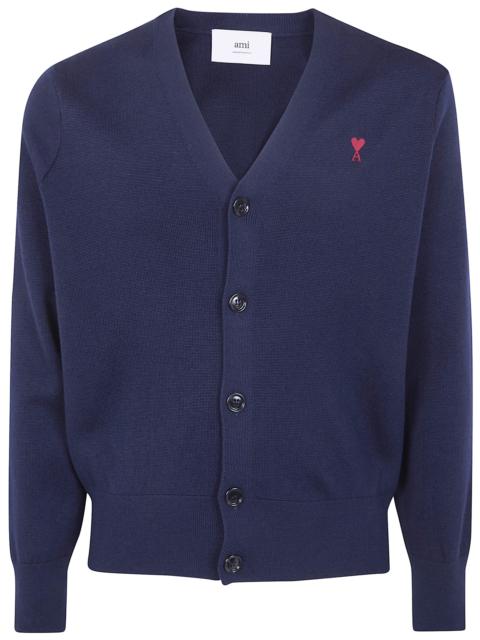 AMI Paris Cardigan With Contrasted "Ami De Coeur"