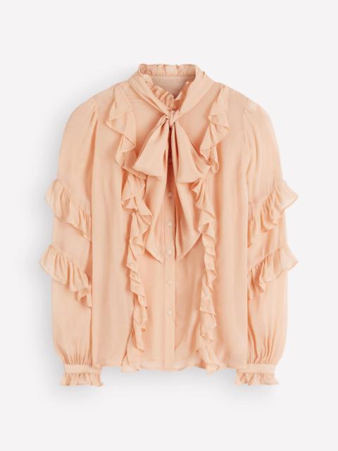 BODEN Ruffled Georgette Top-Soft Peach