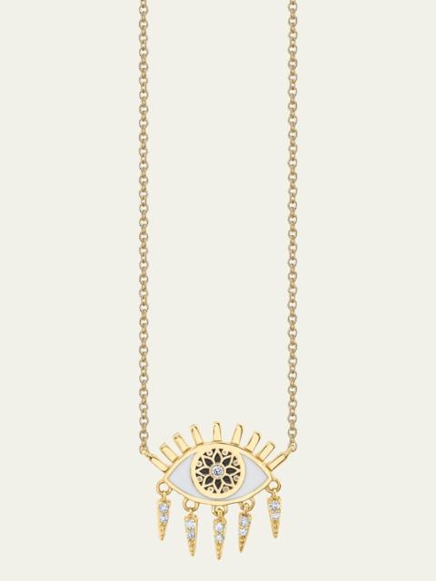 SYDNEY EVAN 18In Necklace With Kaleidoscope Fringe Evil Eye Necklace