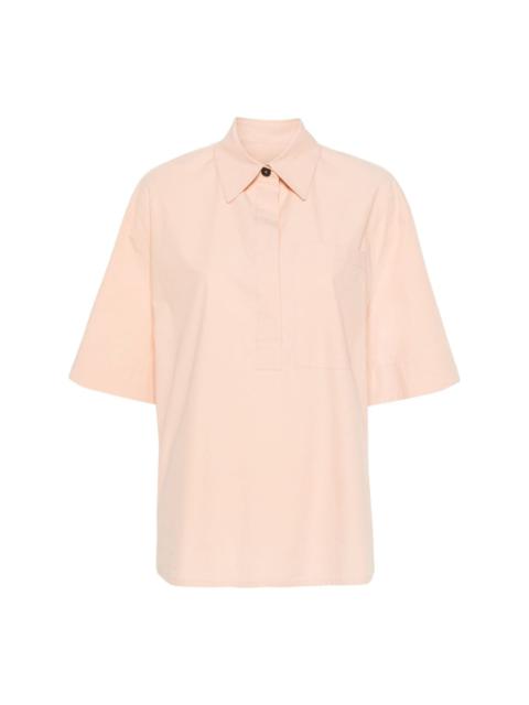 tonal stitching cotton shirt