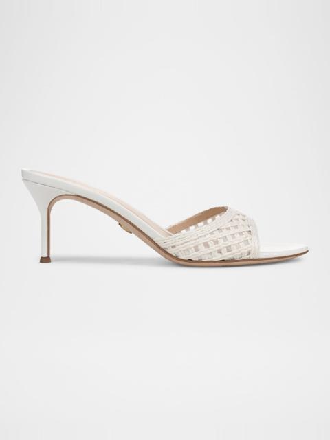 VERONICA BEARD 65mm Tia Lattice Raffia Mid-Heel Sandals