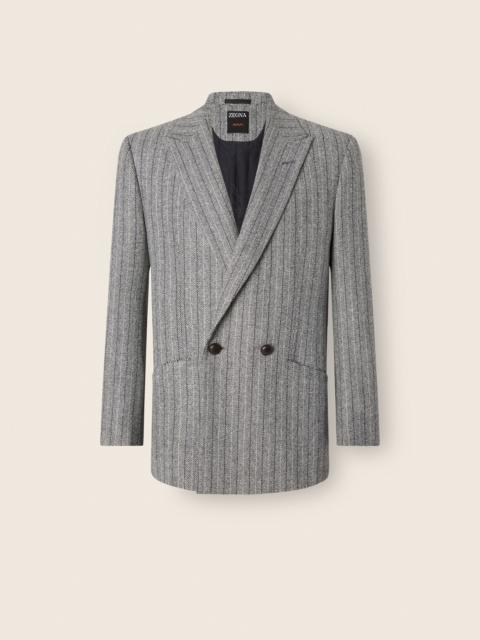 ZEGNA GREY TROFEO SELECTION WOOL JACKET