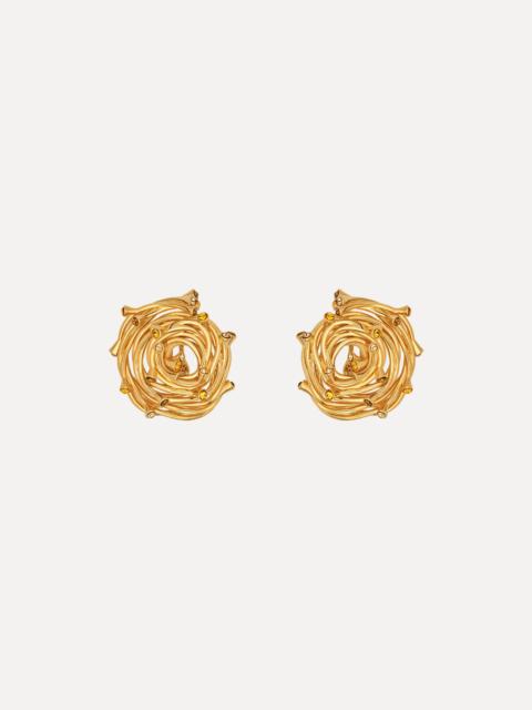 Oscar de la Renta RHINESTONE NEST EARRINGS