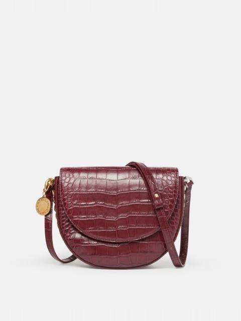 Stella McCartney Frayme Croc-Effect Embossed Medium Flap Shoulder Bag