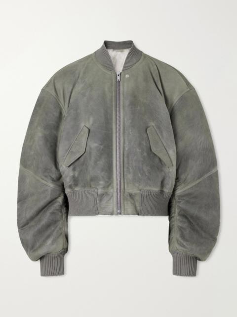 Rick Owens Secchia Shearling Bomber Jacket Gray