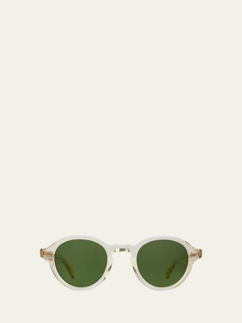 Garrett Leight Men's Flipper Acetate Round Sunglasses