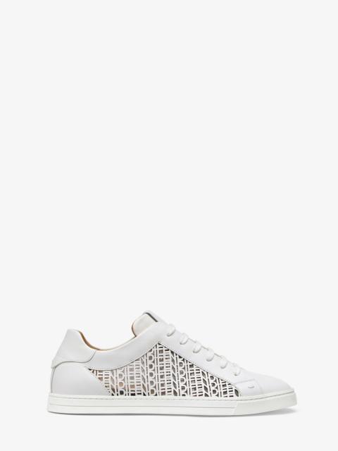 FENDI White leather low-tops