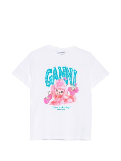 GANNI dog graphic T-shirt