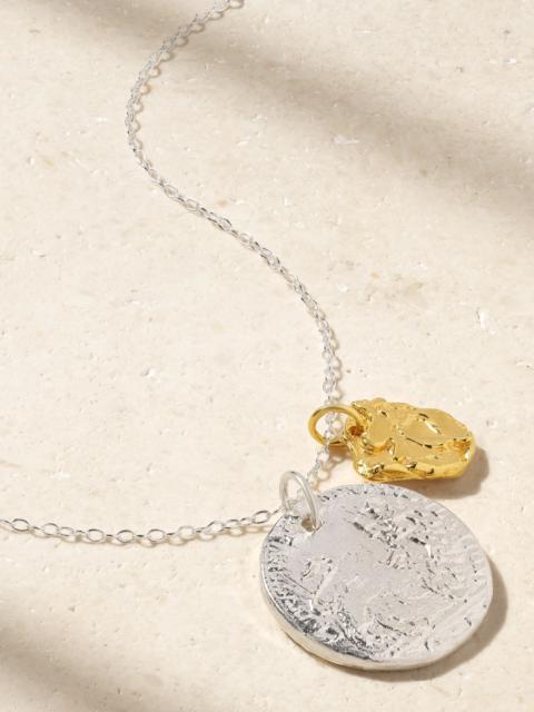 ALIGHIERI The Collisione recycled silver and gold-plated necklace Silver